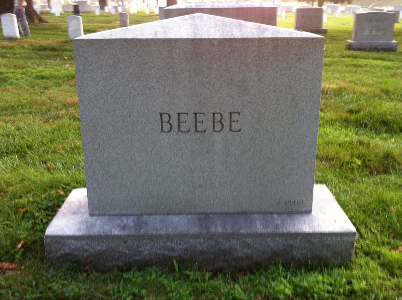 Back of headstone — Thelma Beebe