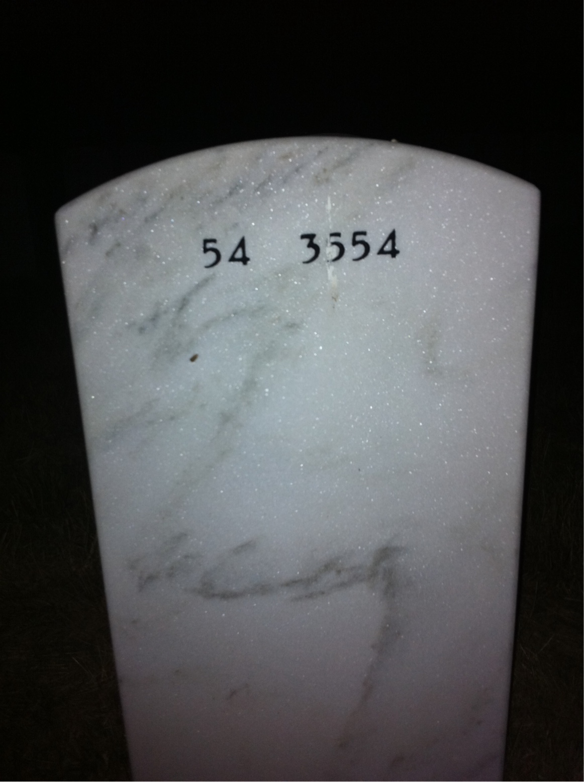 Back of headstone — James Preston