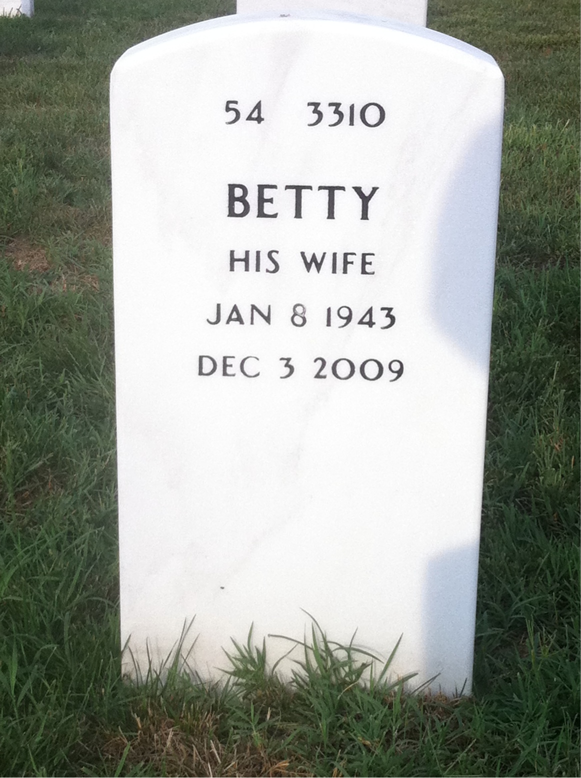 Back of headstone — Conrad Payne