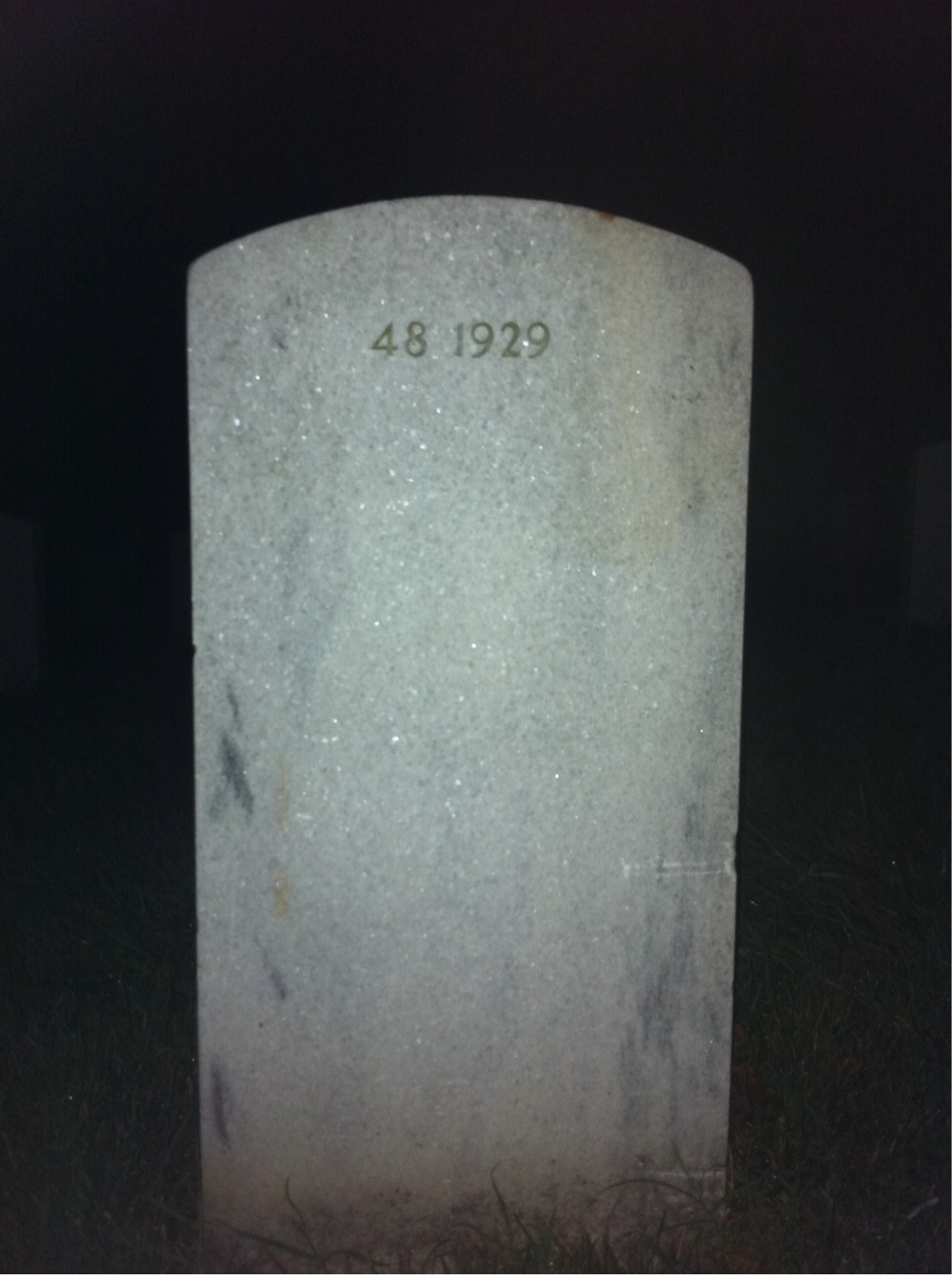 Back of headstone — Lex Cowsert