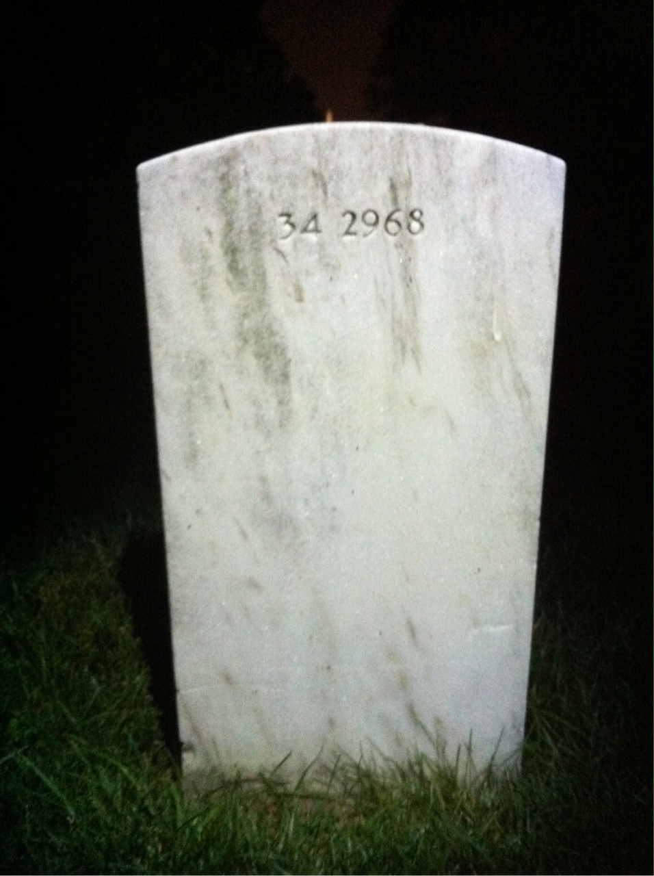 Back of headstone — Eugene Mendenhall