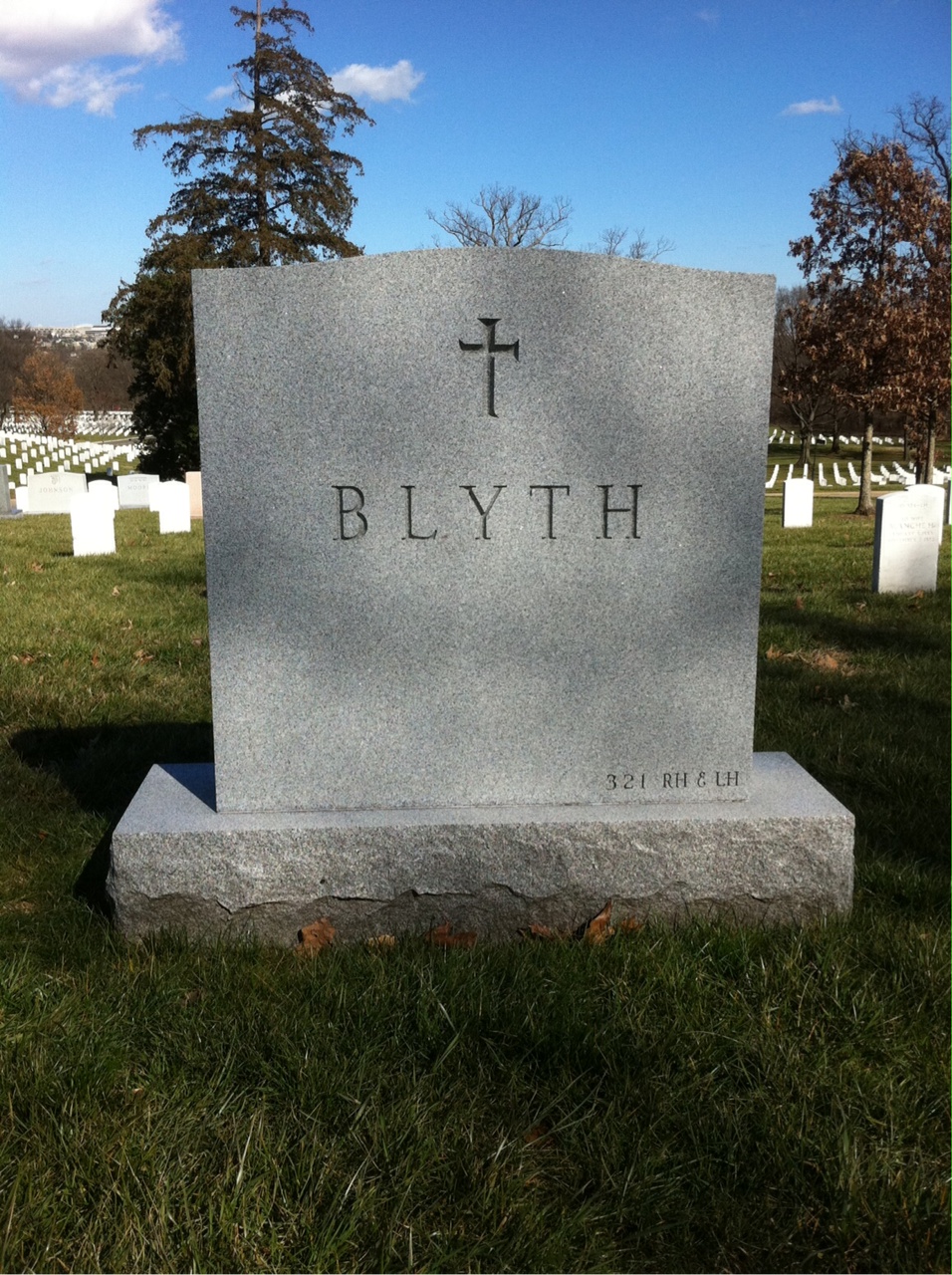 Back of headstone — Rodney Blyth