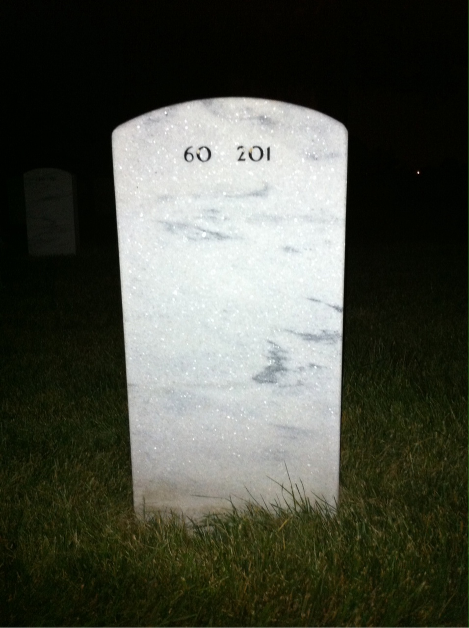 Back of headstone — John Evancho
