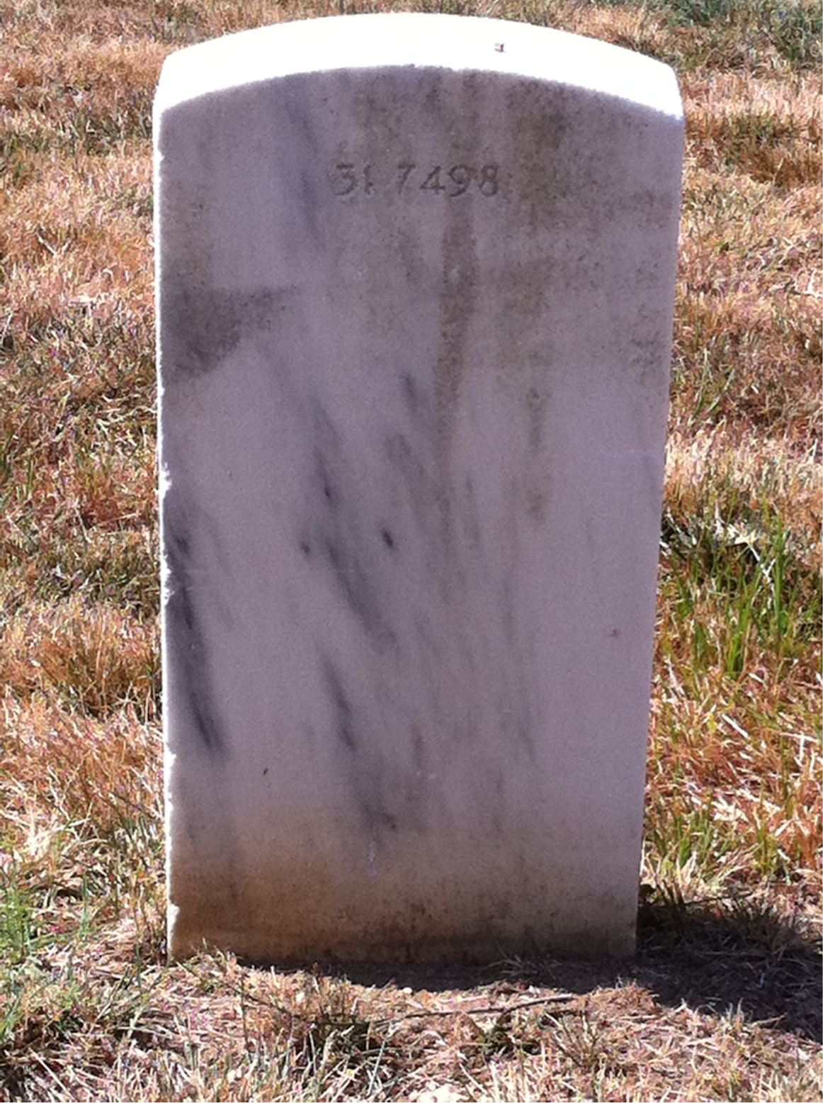 Back of headstone — Lila Moore