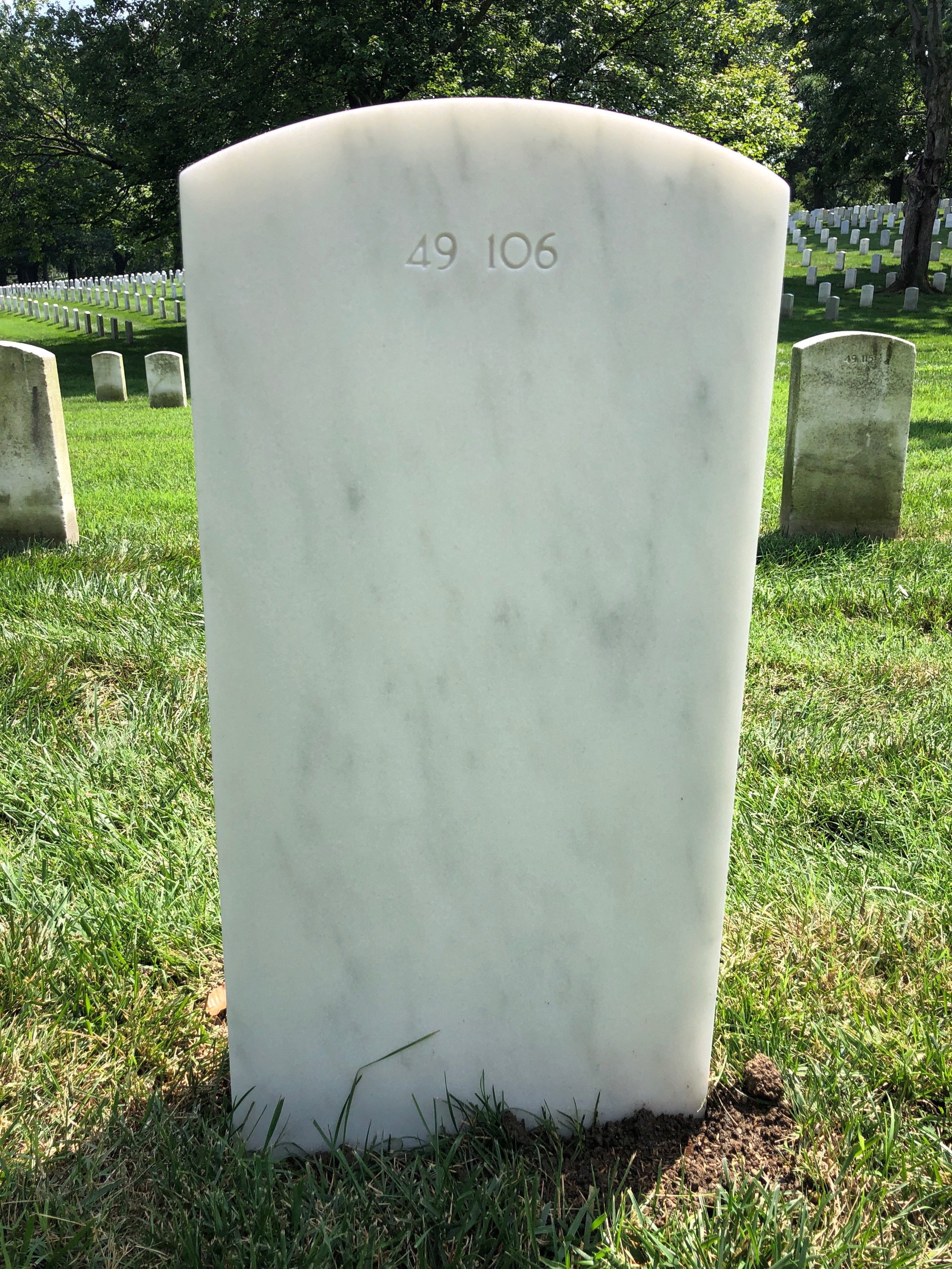 Back of headstone — William E Hughes