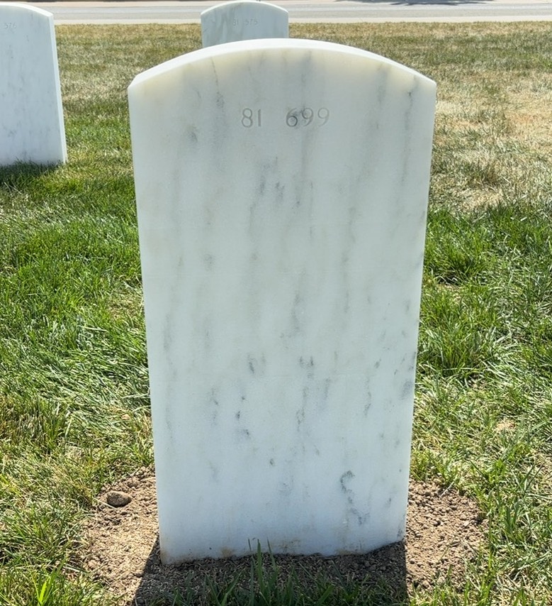 Back of headstone — William J Crennan
