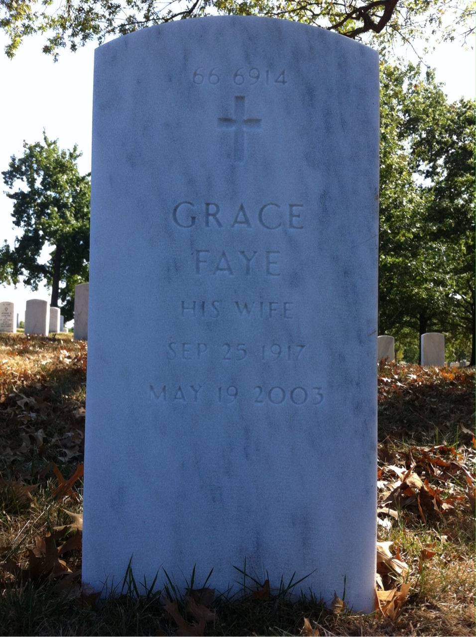 Back of headstone — John Harbert