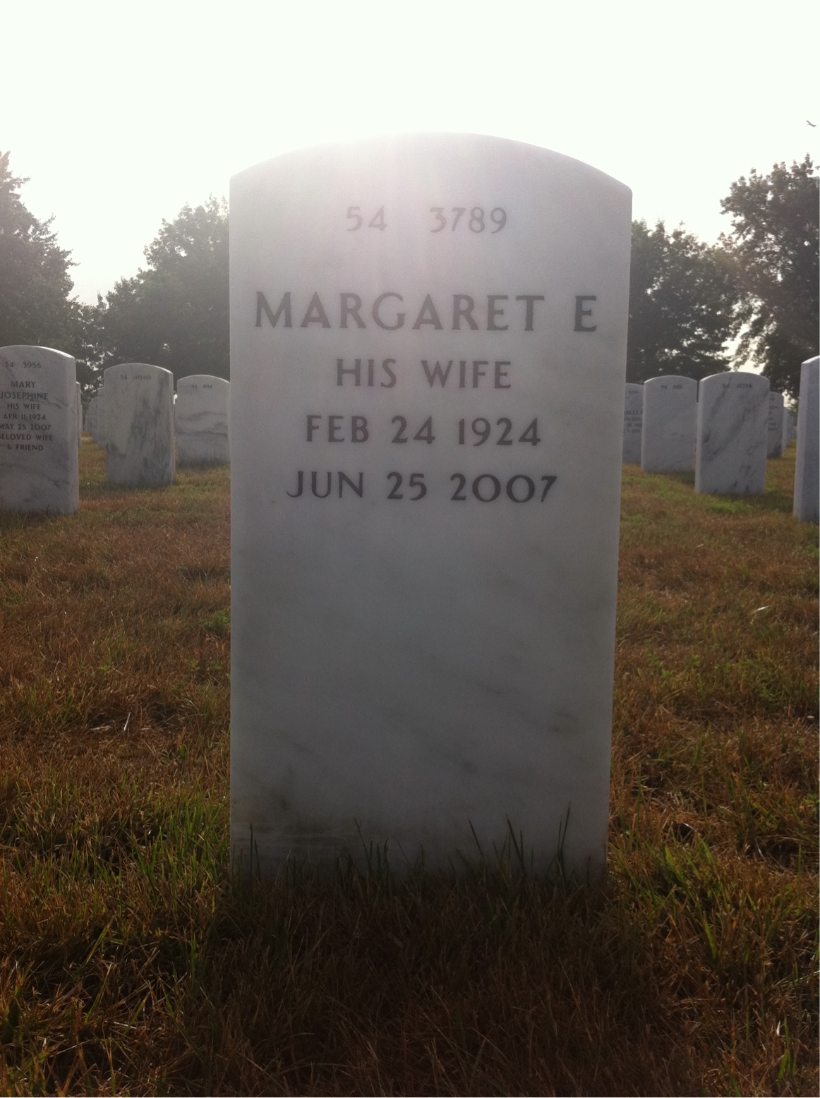 Back of headstone — Joseph Barber
