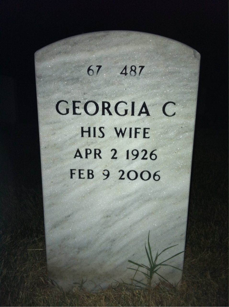 Back of headstone — Byron Fadden