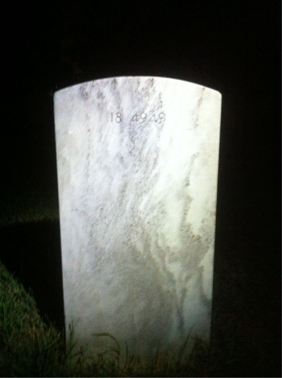 Back of headstone — Thomas Moll
