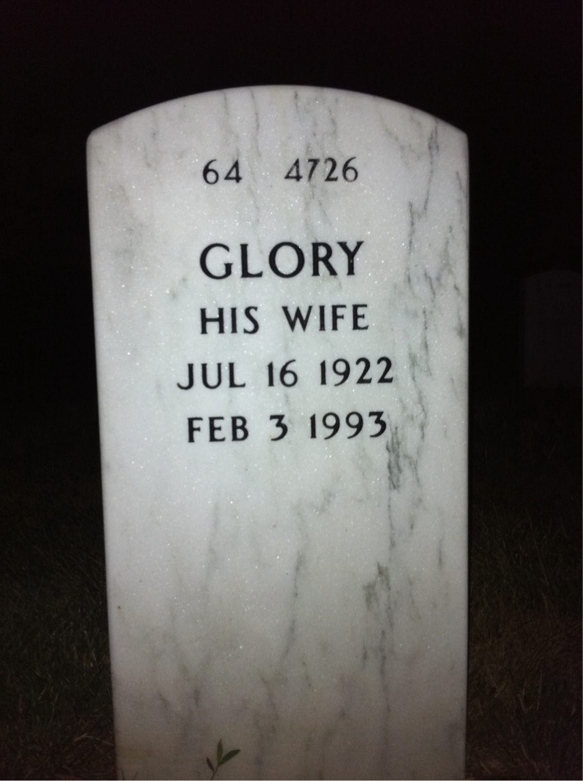 Back of headstone — William Fickett