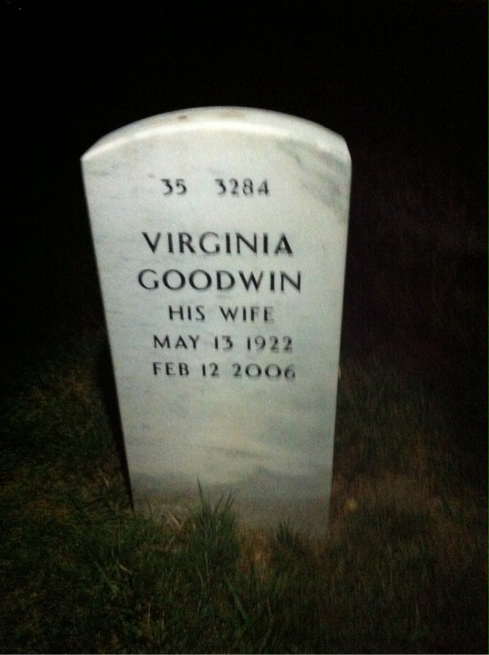 Back of headstone — Hugh Bell