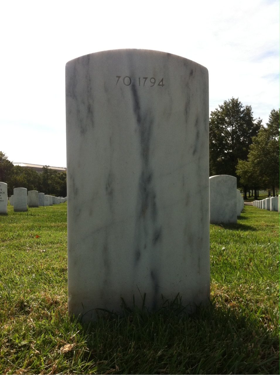 Back of headstone — Raymond Acla