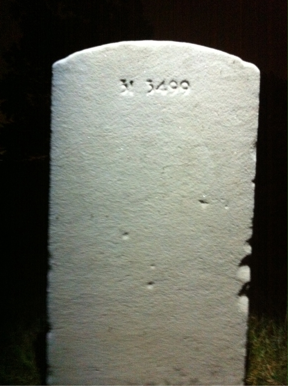 Back of headstone — William Andrew Hughes