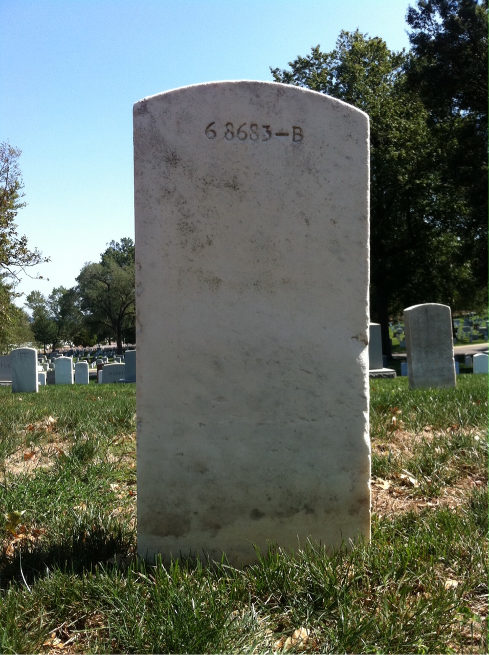 Back of headstone — Oscar Bailess