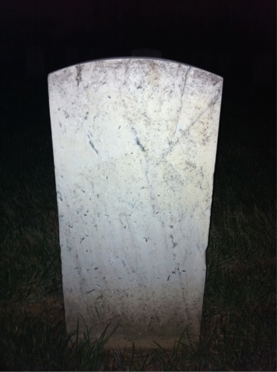 Back of headstone — William Anthony