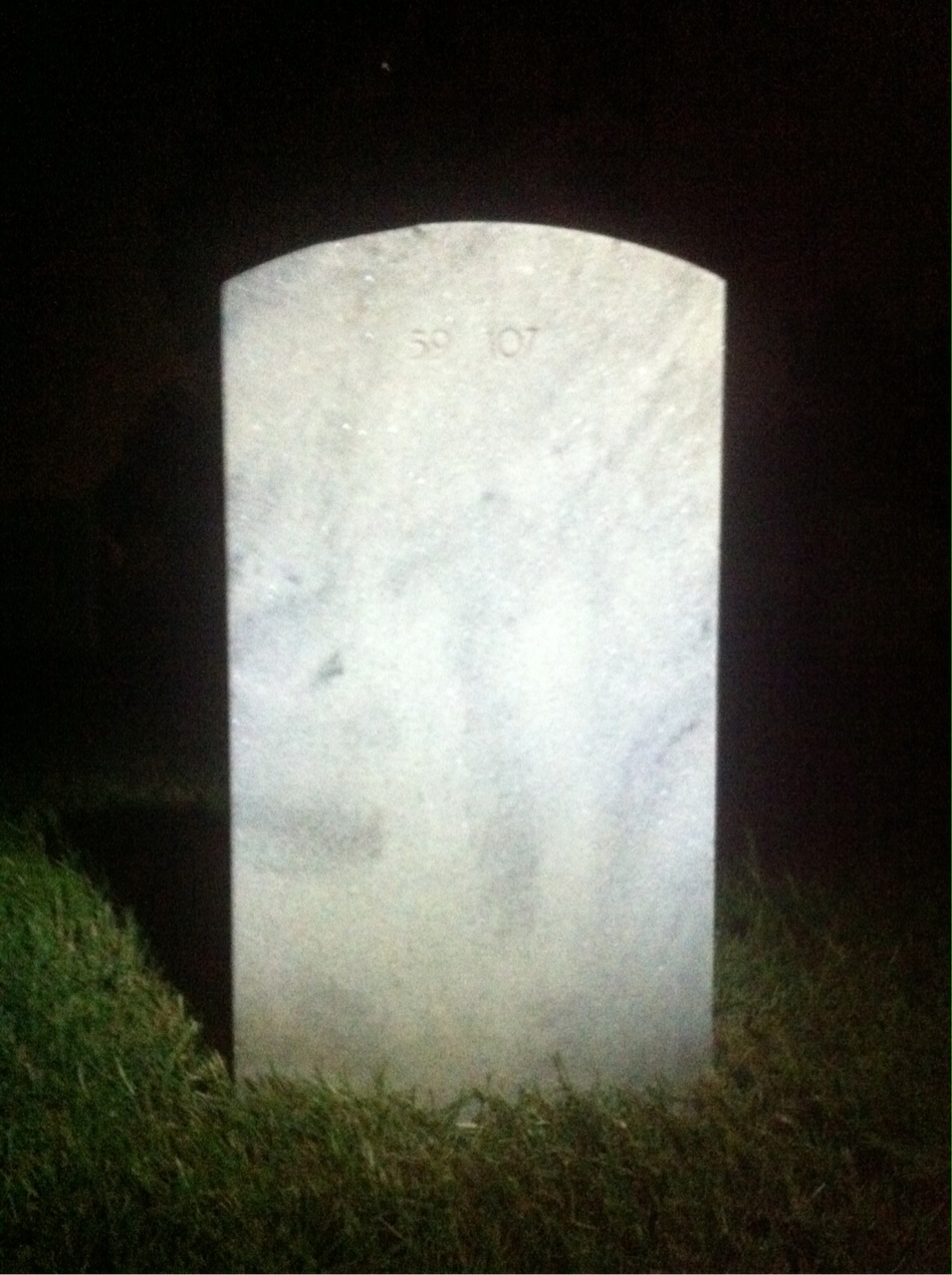 Back of headstone — Orglyn Molock