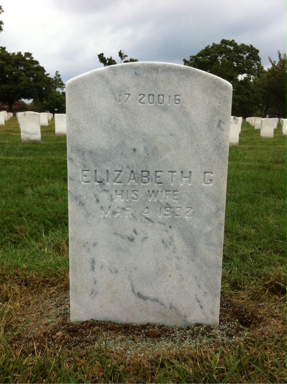 Back of headstone — James Mitchell