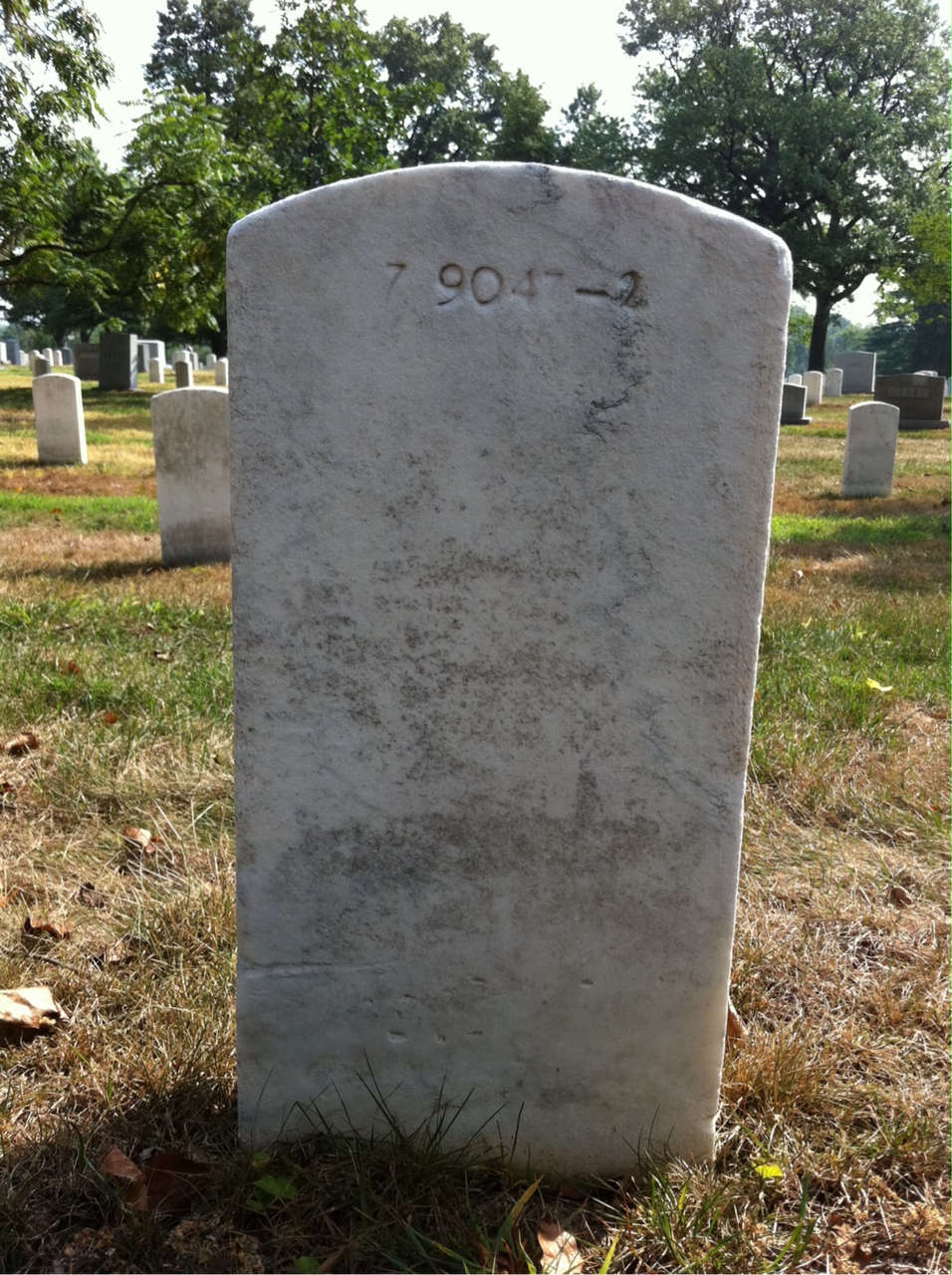 Back of headstone — Norman Moran