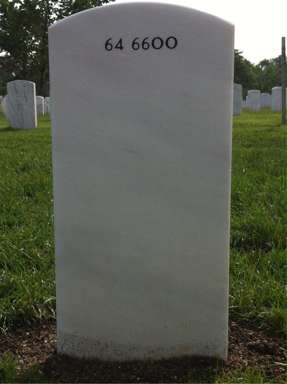 Back of headstone — Samuel Adkins