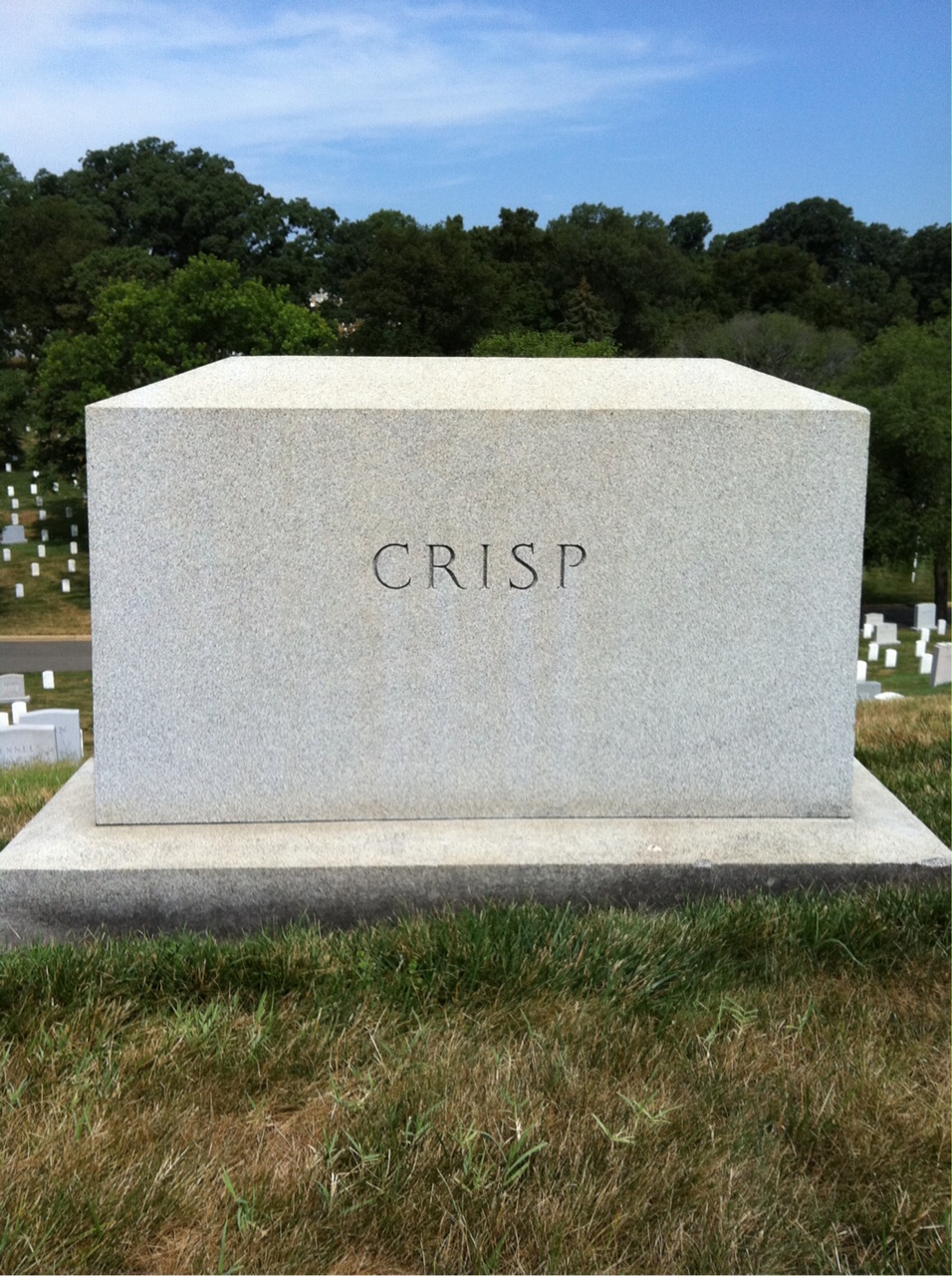 Back of headstone — Lucy Crisp