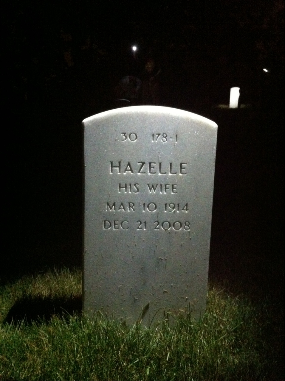Back of headstone — Donald Rhoads