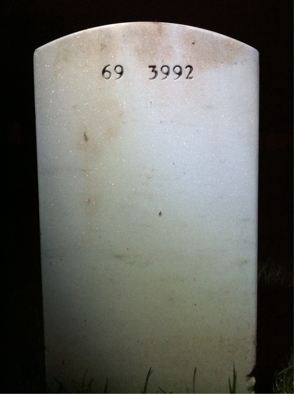 Back of headstone — Eugene Beckett