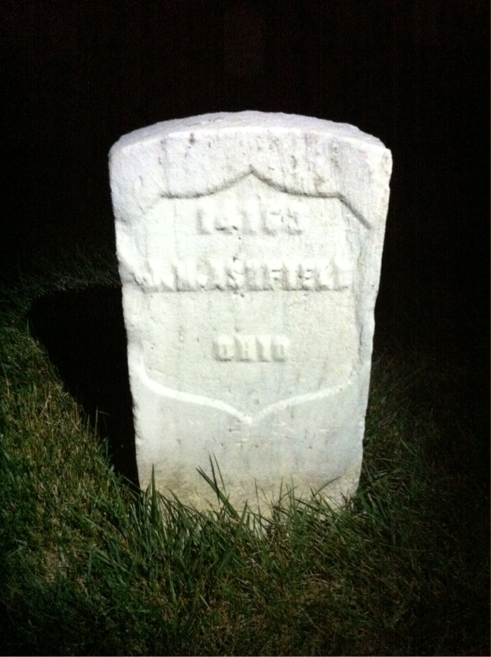 Back of headstone — John Ashfield