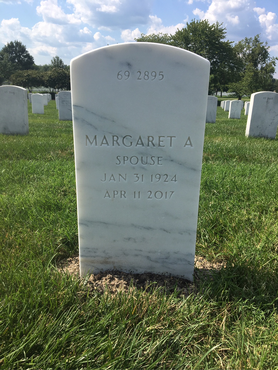 Back of headstone — John Cleary