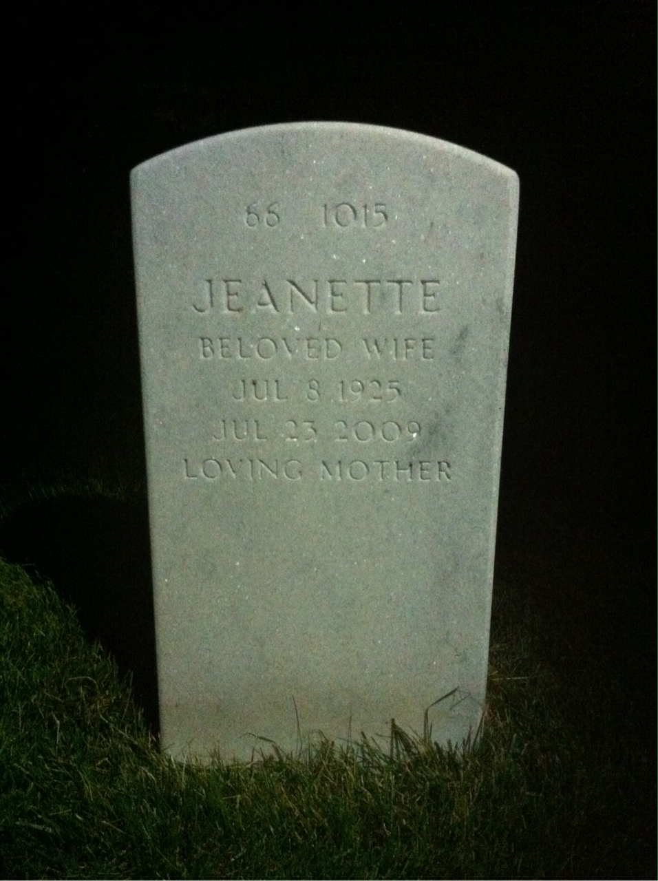 Back of headstone — Edward Andersen