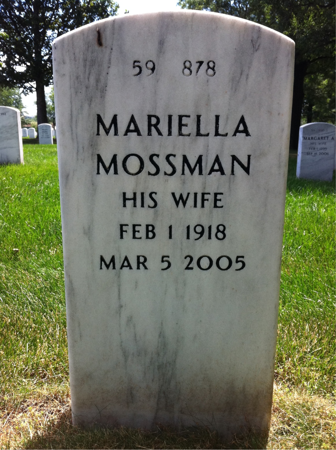 Back of headstone — Clarence Unnevehr