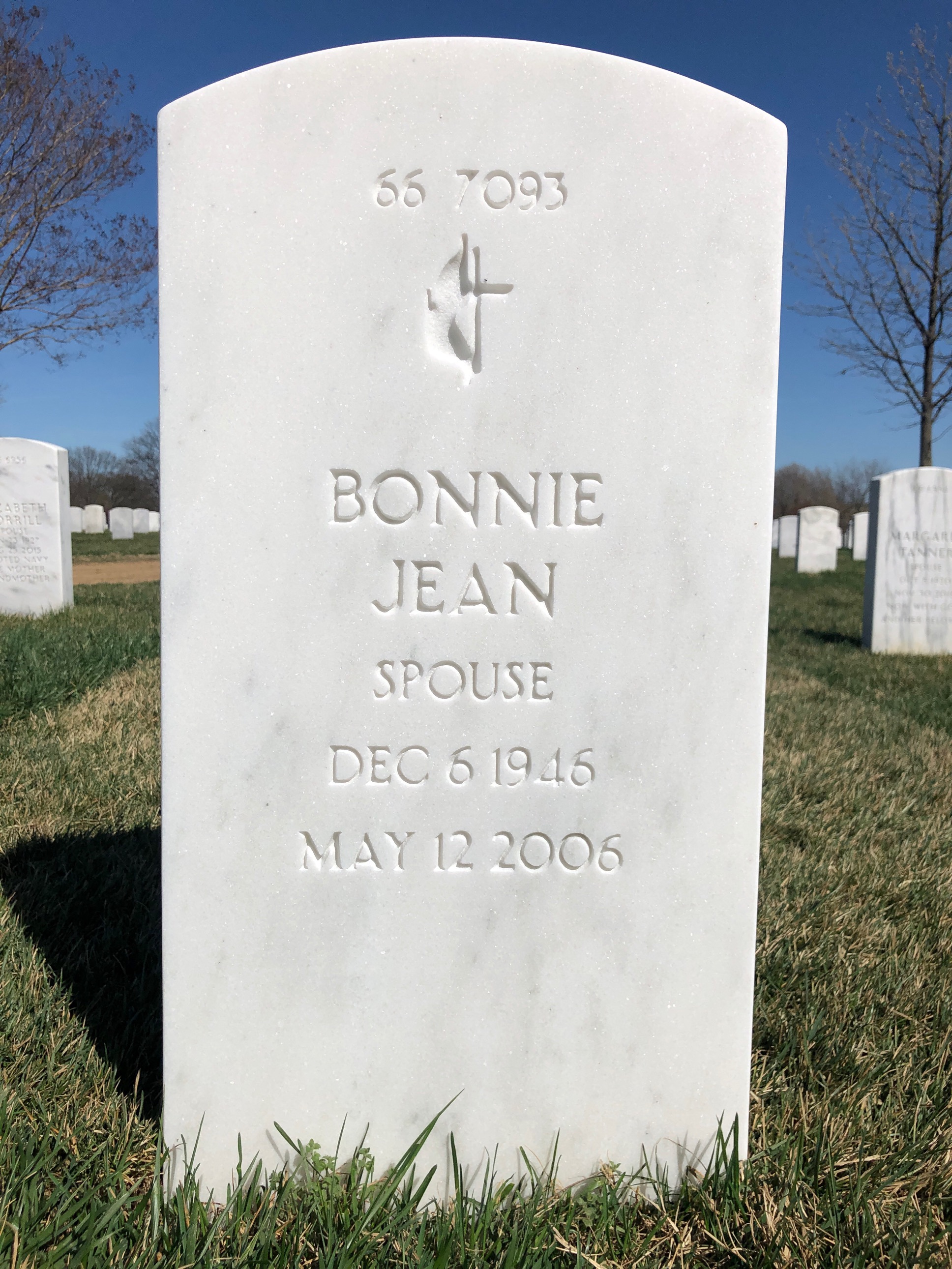 Back of headstone — Bradley Patch