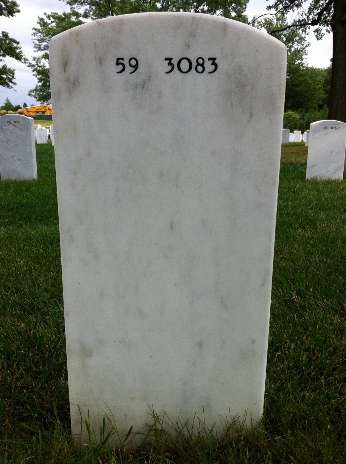 Back of headstone — David Keene