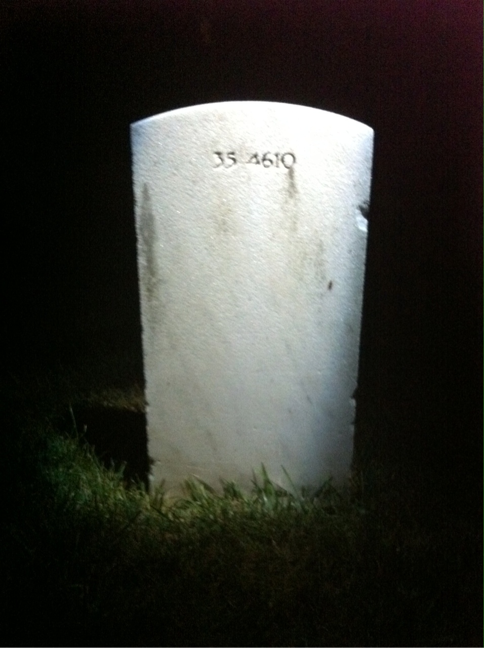 Back of headstone — Albert Baker