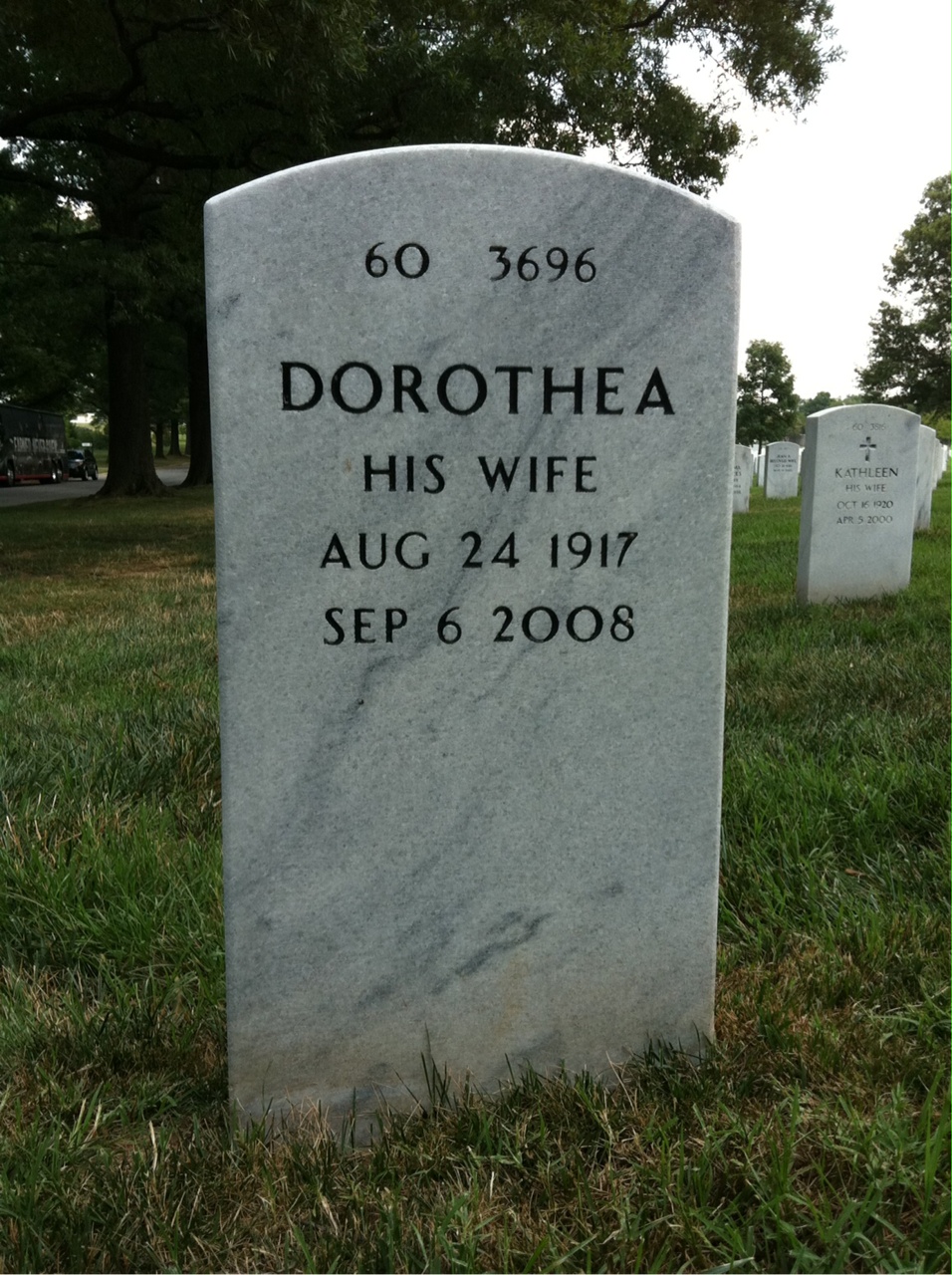 Back of headstone — Carl Sigmund
