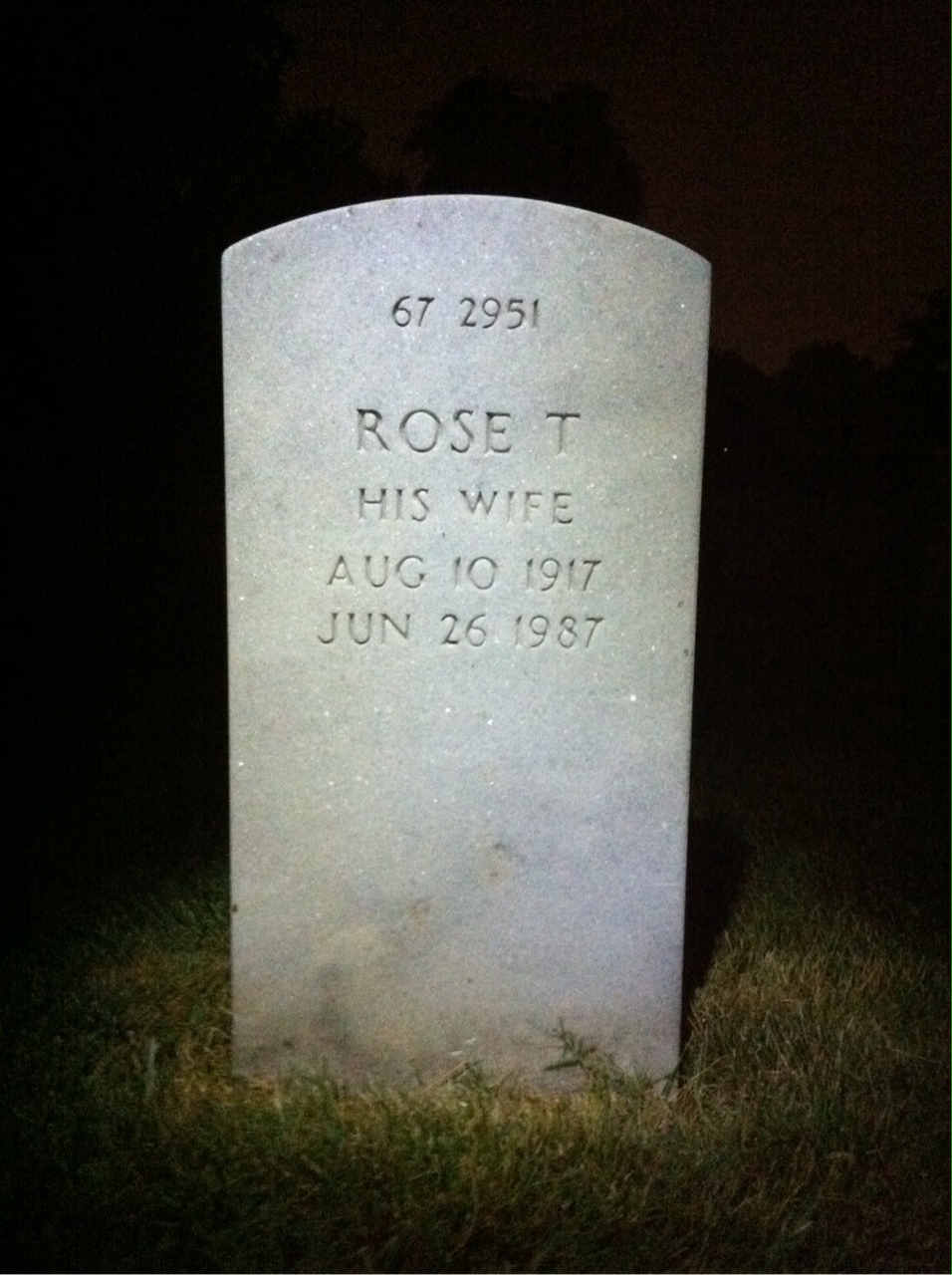 Back of headstone — Kenneth Mills