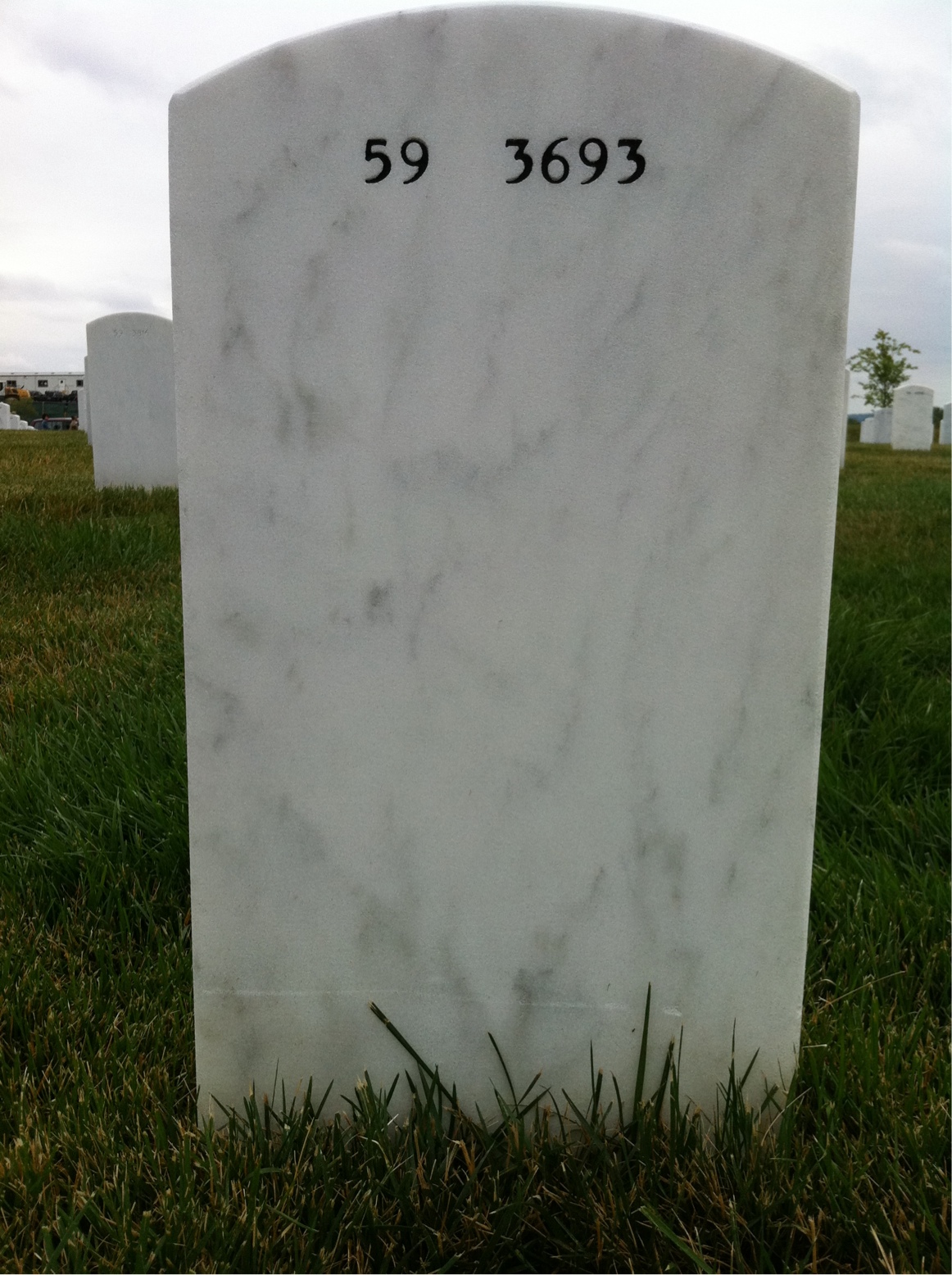 Back of headstone — Hugh Pacella