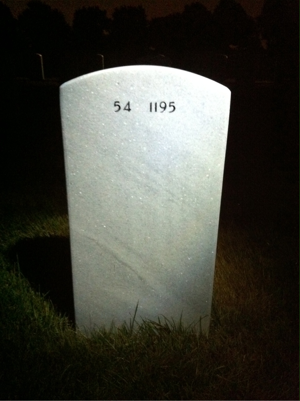 Back of headstone — Wallace Seegars