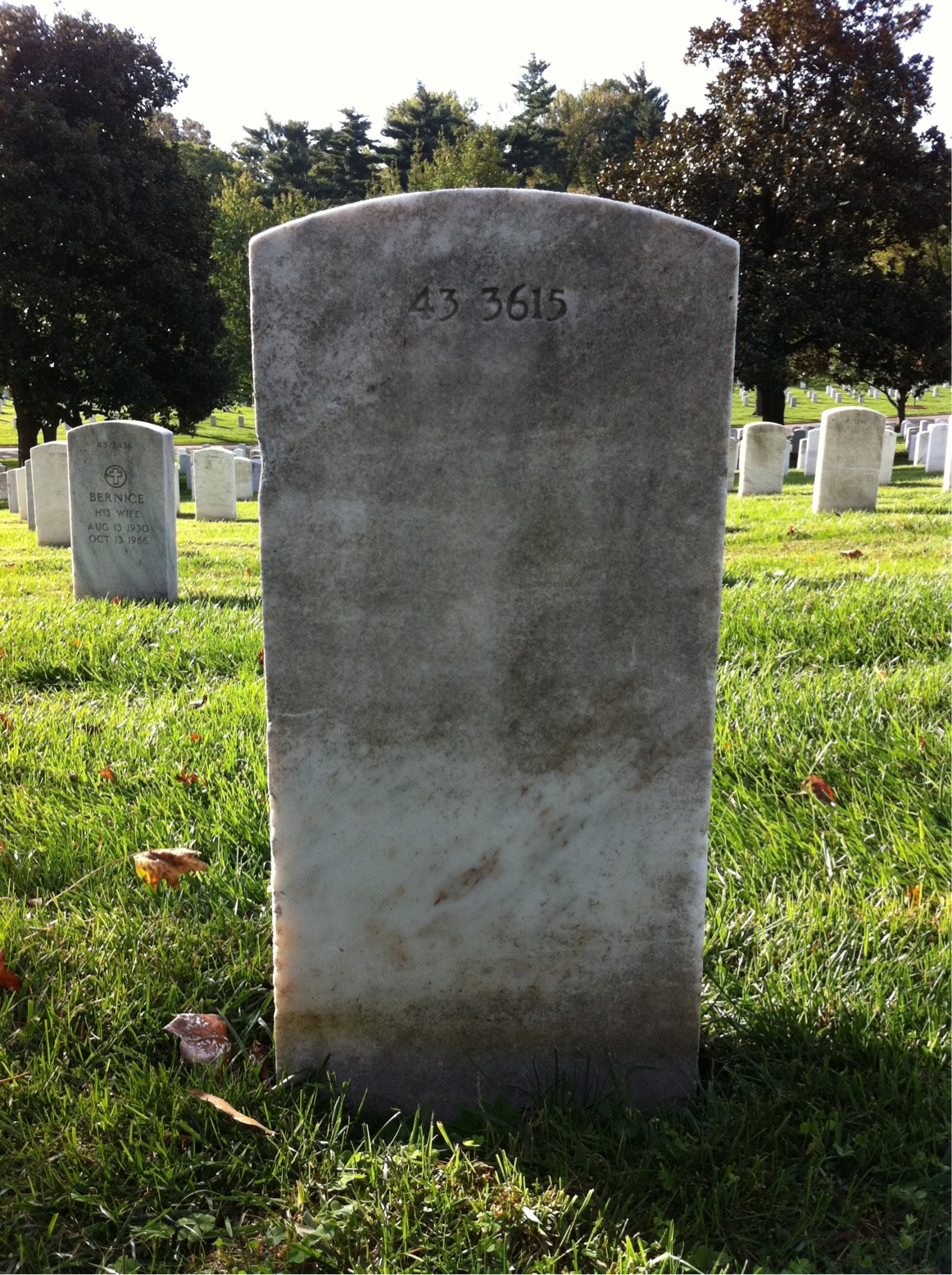 Back of headstone — Helen Arnett
