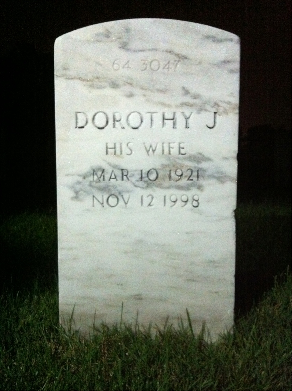 Back of headstone — Leonard M Bird