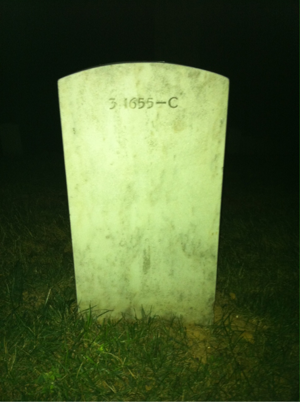 Back of headstone — Charles Moffett
