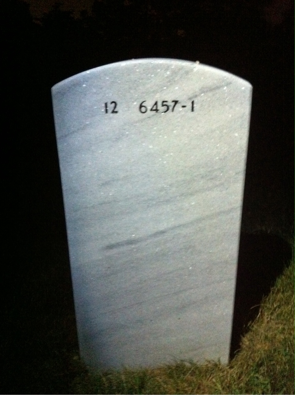 Back of headstone — Carroll Gibson