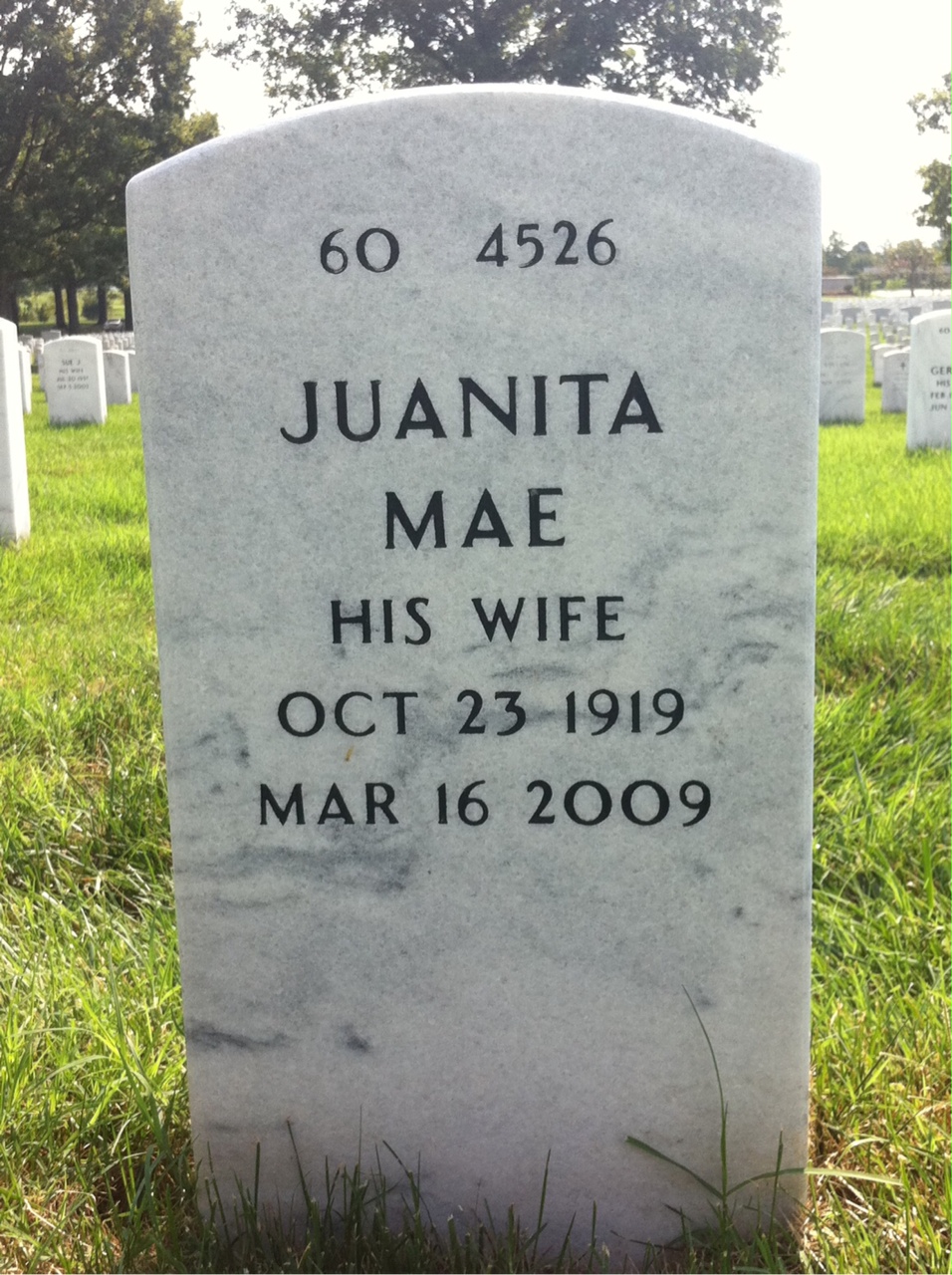 Back of headstone — James Stretch