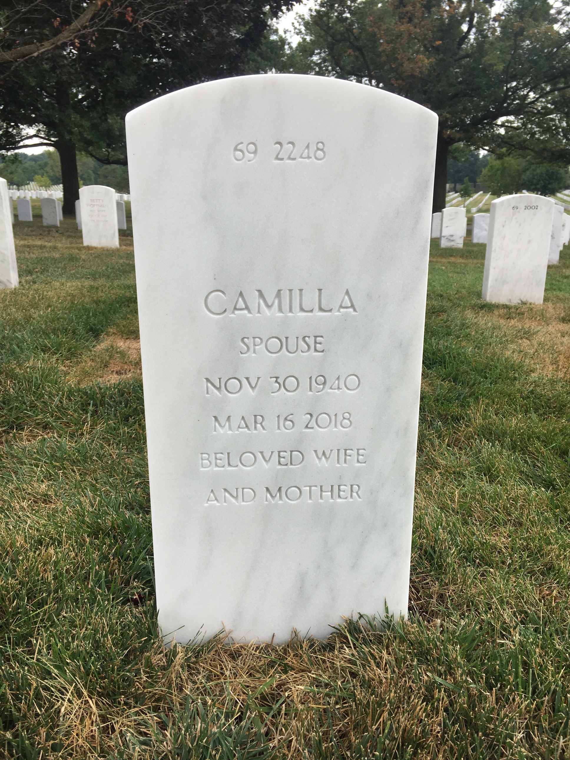 Back of headstone — Paul Frederick