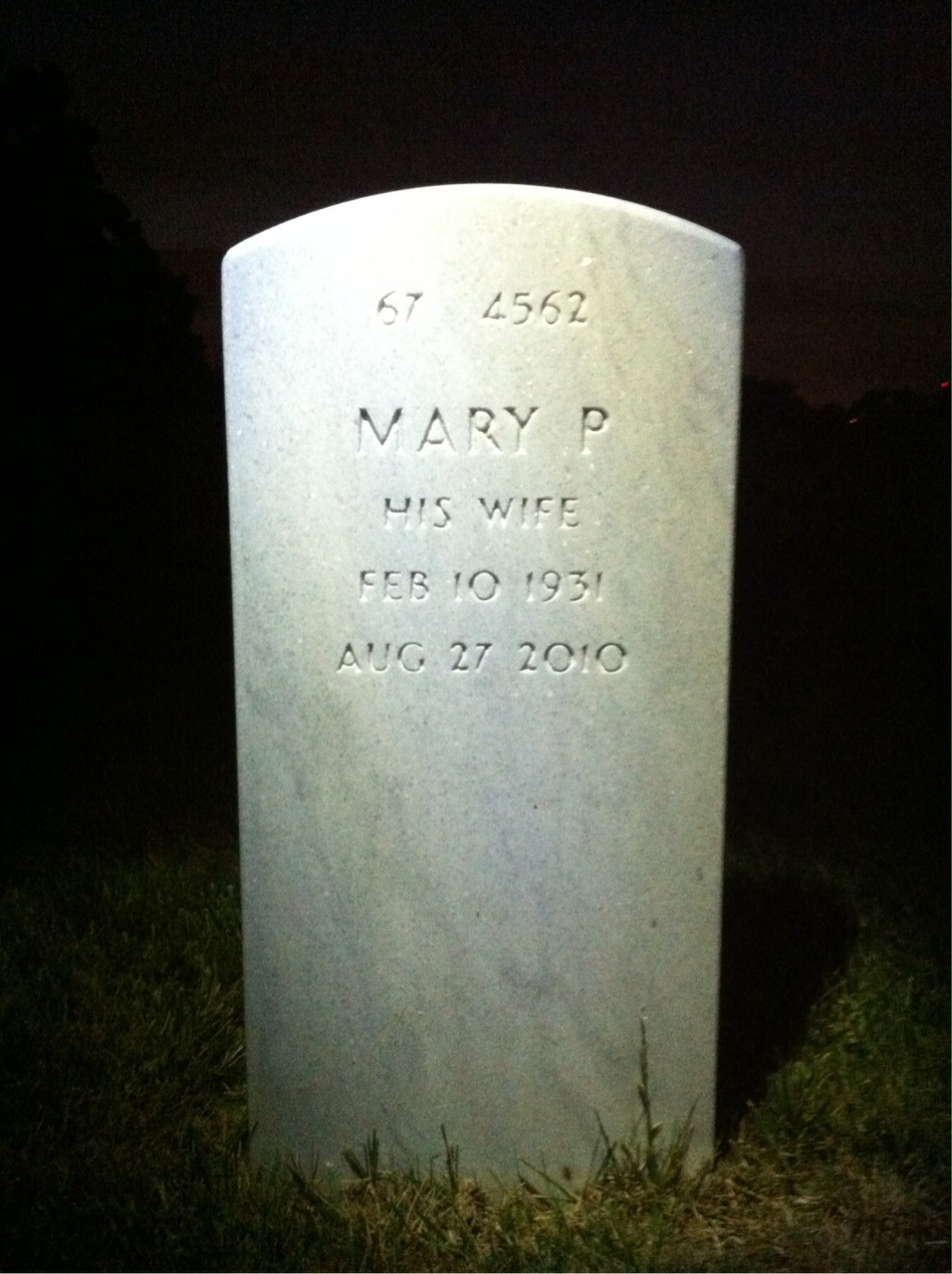 Back of headstone — George Cunningham