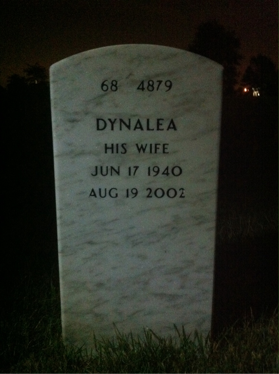 Back of headstone — Stewart Wollschlager