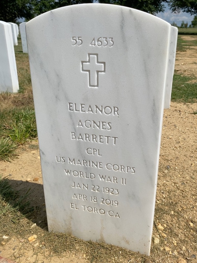 Back of headstone — Donald Barrett