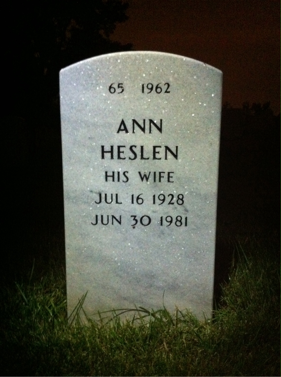 Back of headstone — Charles Fink