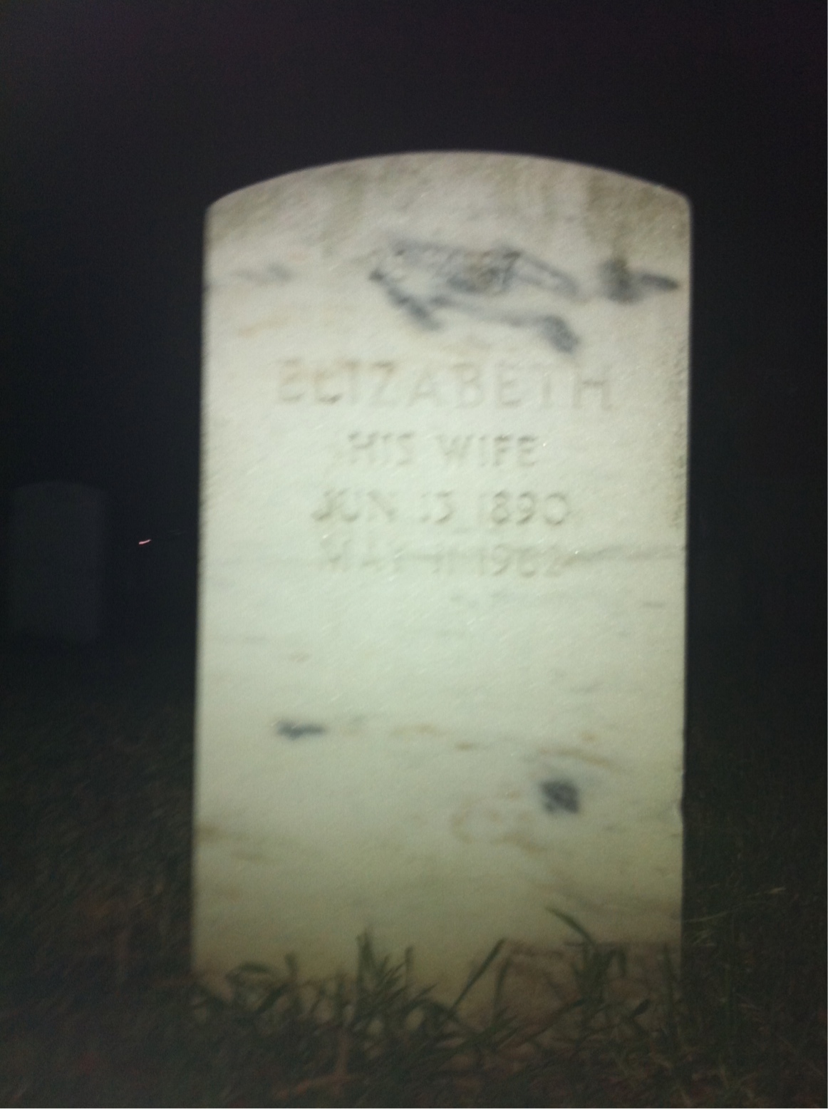 Back of headstone — Walker Redmon