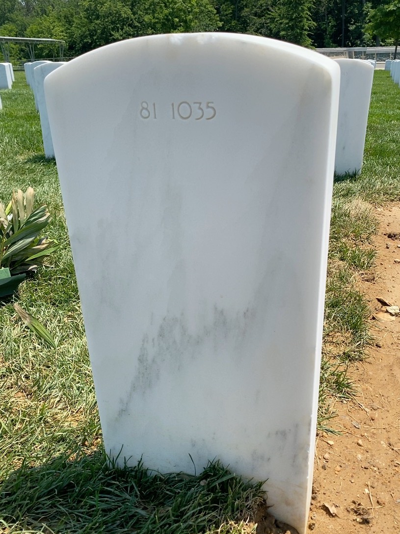 Back of headstone — Anton Brees